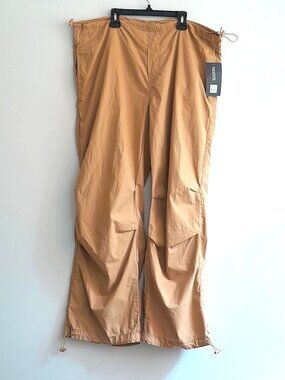 New Refuge Pants Retro Slouchy Oversized Grunge Parachute Light Cinnamon Size L